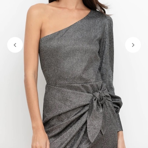 NWT Yumi Kim STUDIO 54 DRESS, GUN METAL SPARKLE - Picture 6 of 9